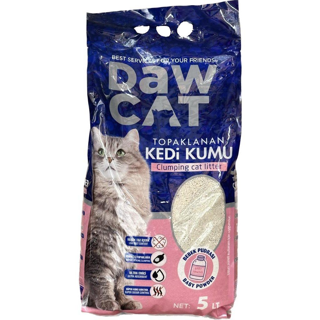 Dawcat 5lt Bentonit Kedi Kumu Bebek Pudra Kokulu