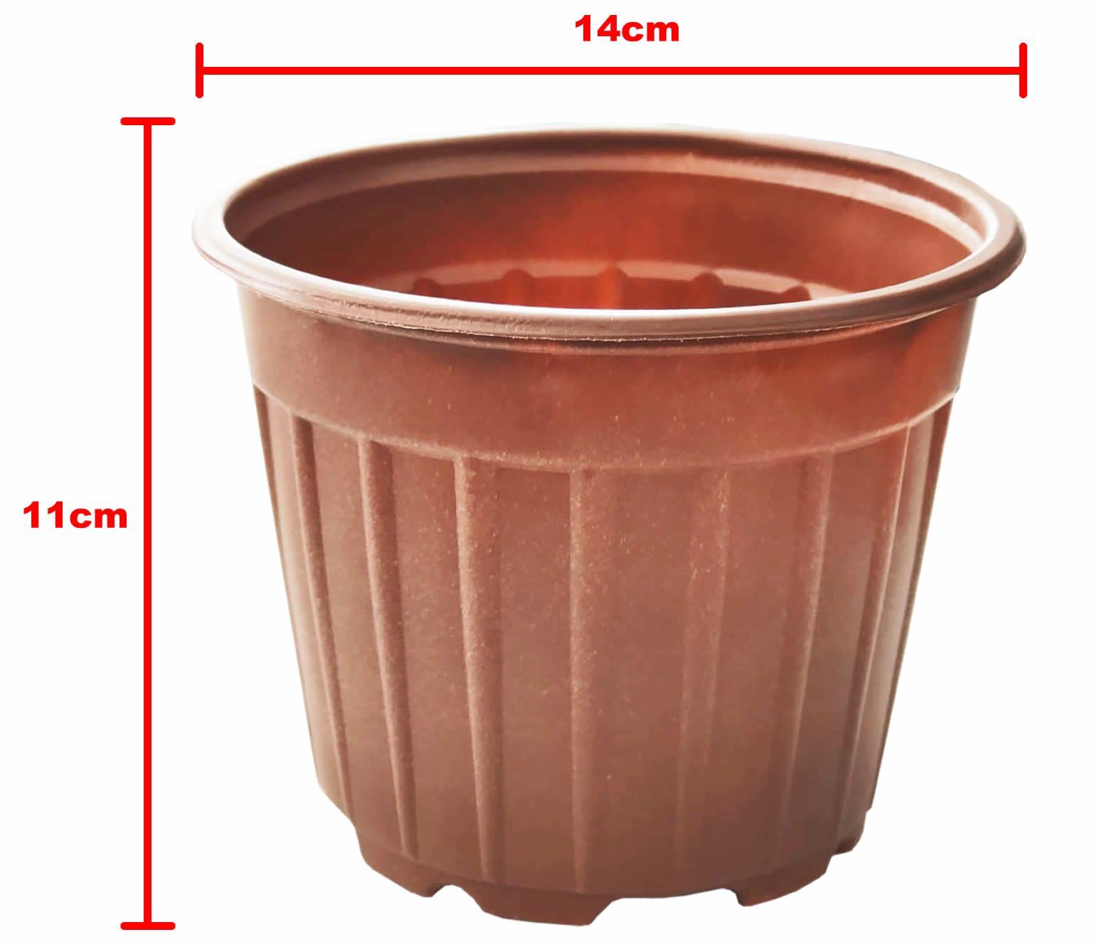 Kahverengi Vakum Saksı 14x11cm Çizgili Desen (Adet)