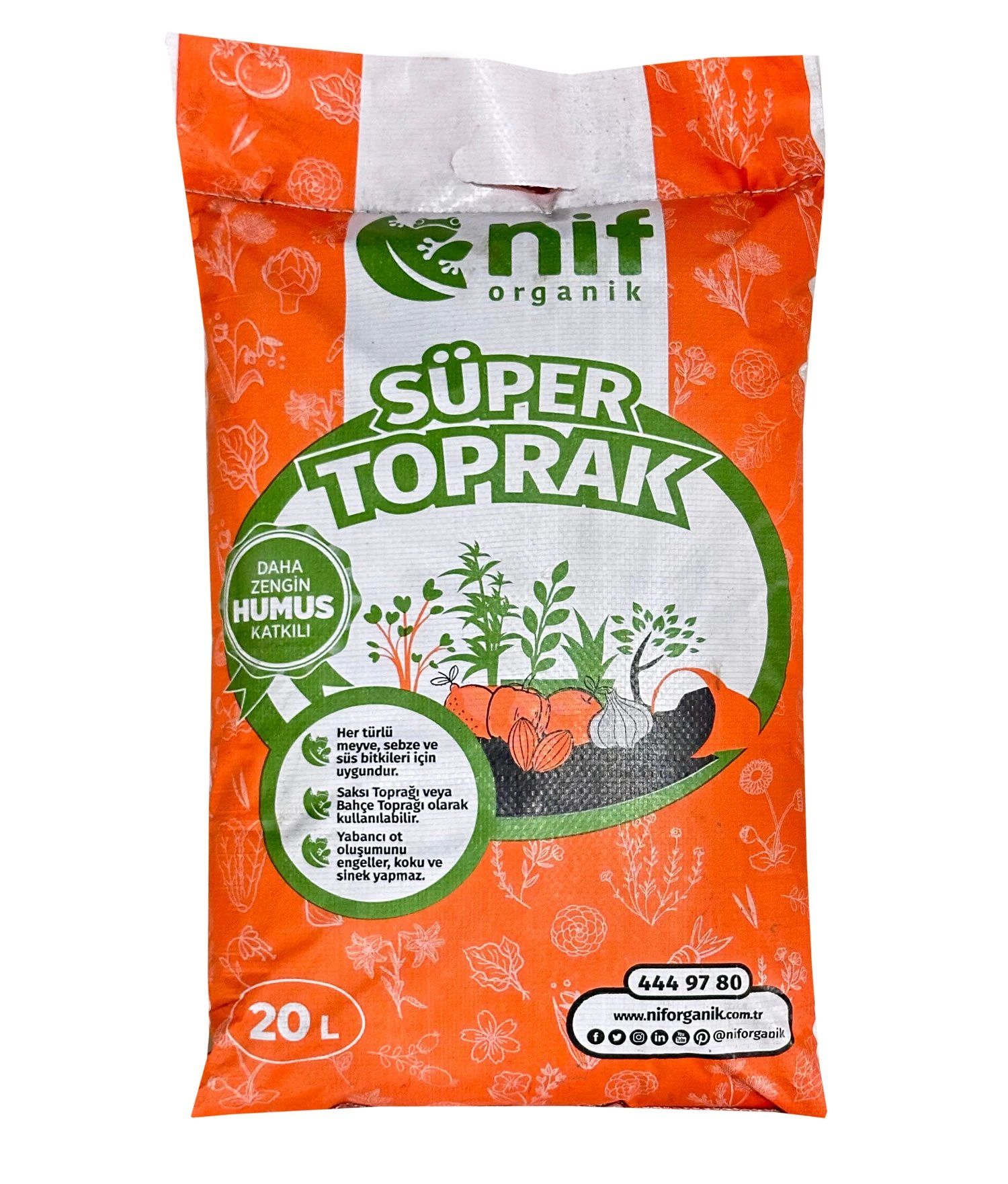 Nif Organik Süper Toprak Çiçek Bitki Fide Toprağı 20 LT