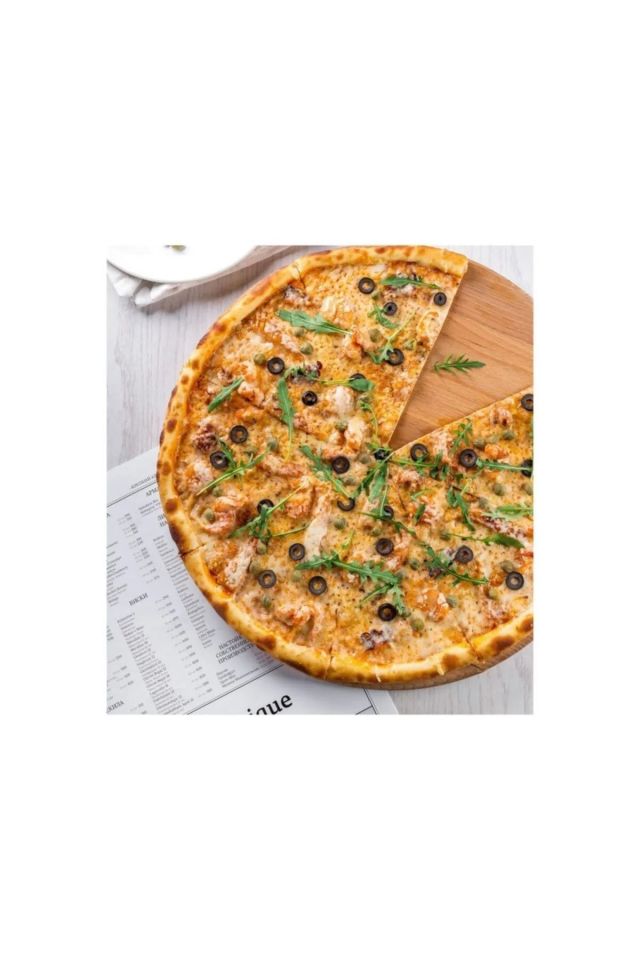 4 Adet Pizza Sunum ve Kesim Tahtası 34 cm