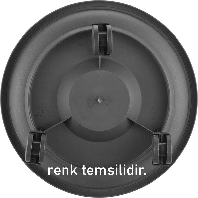2 Adet Tekerlekli Saksı Altığı 37 CM Beyaz