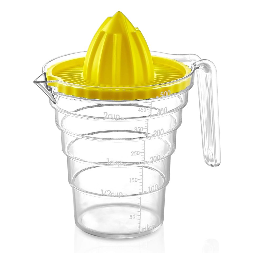 2 Adet Ölçülü 500 Ml Limon Portakal Sıkacağı