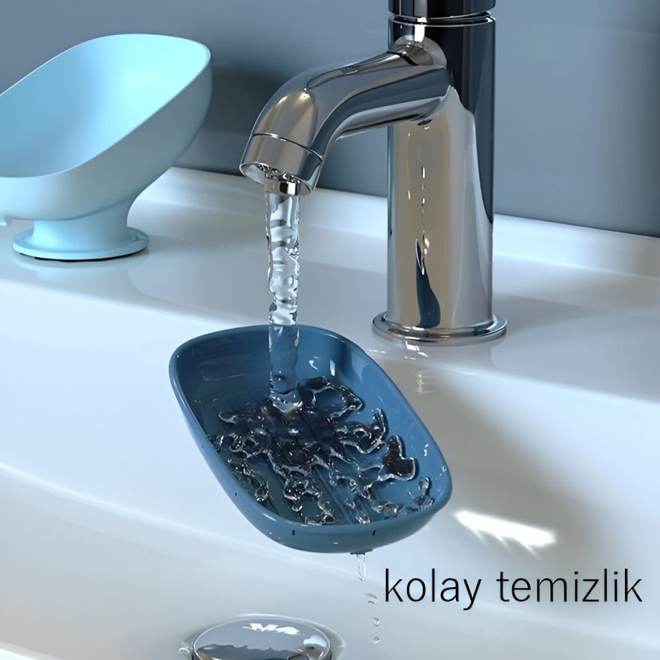 Vantuzlu Tahliyeli Sabunluk Kurutmayan Tasarım